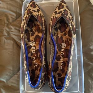 Rothy’s “The Point” flats in Wildcat pattern, never worn